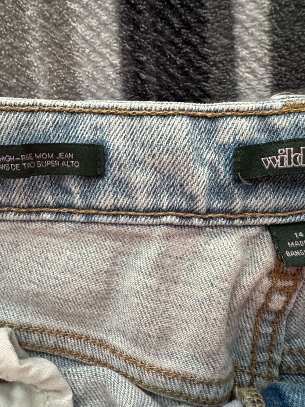 wild fable Light Blue Distressed Mom Jeans - Picture 4 of 5